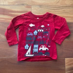 Tea Collection Red City Scene 18-24M LS Tee Unisex